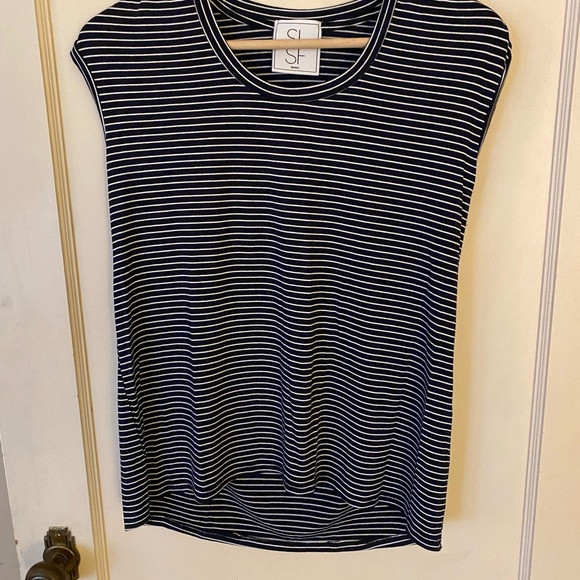 SLSF Navy and white striped tank- Size Small - Picture 3 of 12